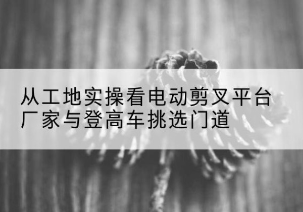 凤庆电动剪叉升降平台厂家-从工地实操看电动剪叉平台厂家与登高车挑选门道
